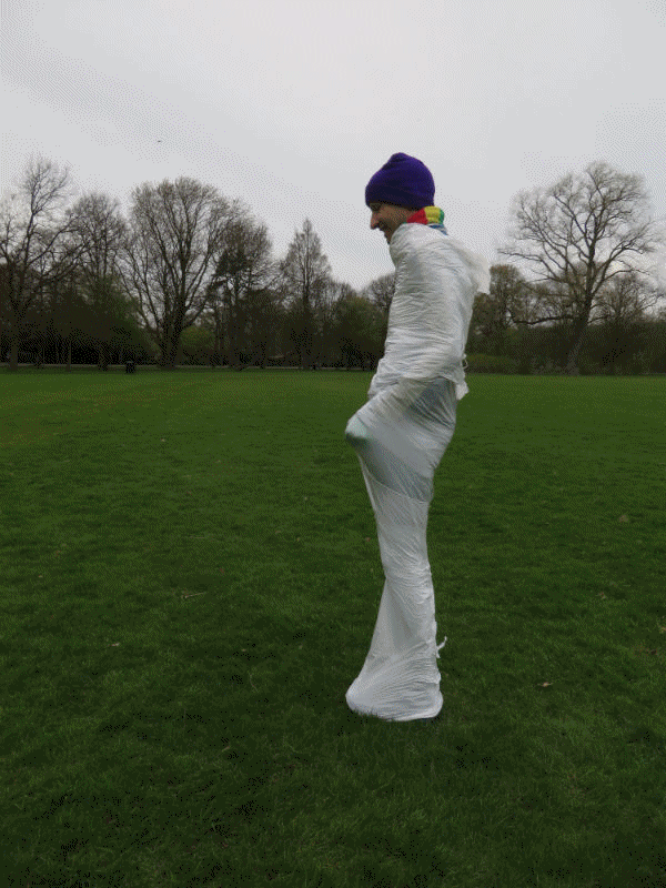 Myself wrapped in plastic @ Zuiderpark (thanks to S)